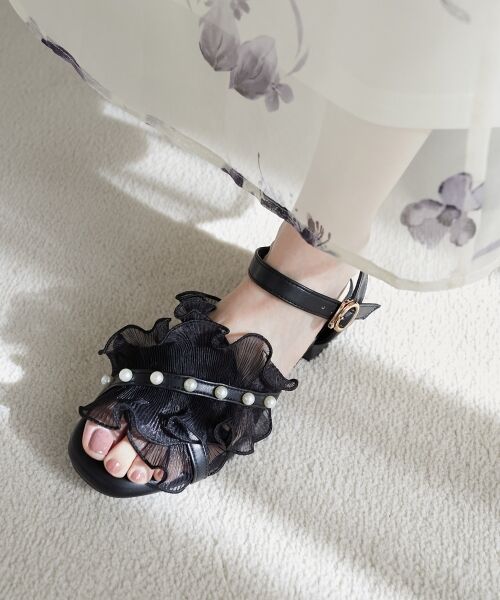 MAJESTIC LEGON / マジェスティックレゴン サンダル | パールシアーフリルサンダル | 詳細17