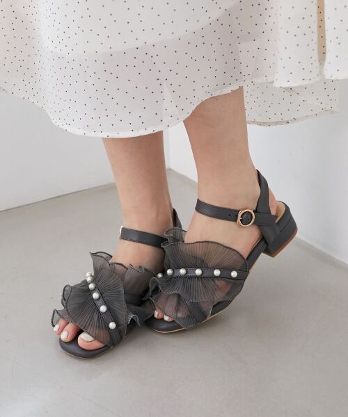 MAJESTIC LEGON / マジェスティックレゴン サンダル | パールシアーフリルサンダル | 詳細3