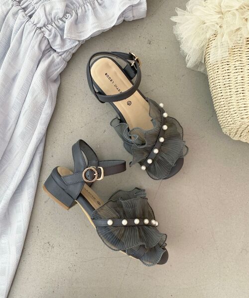 MAJESTIC LEGON / マジェスティックレゴン サンダル | パールシアーフリルサンダル | 詳細4