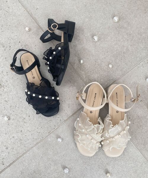 MAJESTIC LEGON / マジェスティックレゴン サンダル | パールシアーフリルサンダル | 詳細5