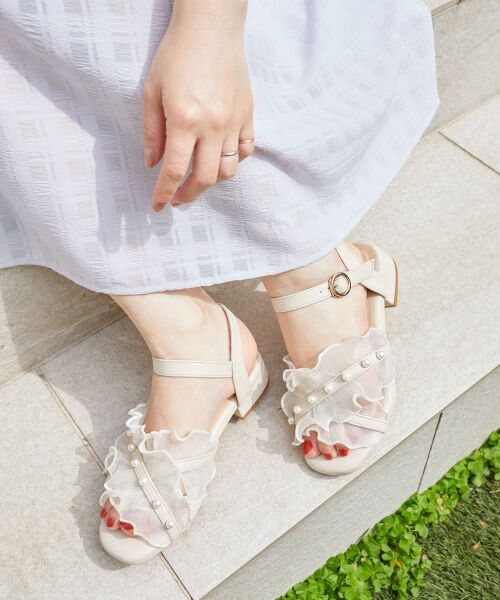 MAJESTIC LEGON / マジェスティックレゴン サンダル | パールシアーフリルサンダル | 詳細8