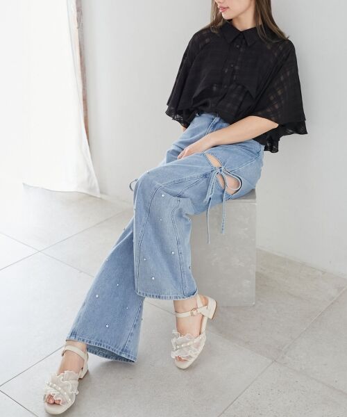 MAJESTIC LEGON / マジェスティックレゴン サンダル | パールシアーフリルサンダル | 詳細9