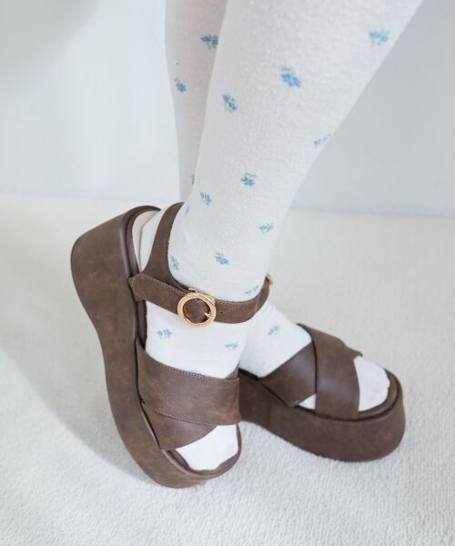 MAJESTIC LEGON/マジェスティックレゴン 厚底クロスボリュームサンダル ブラウン XL MAJESTIC LEGON/マジェスティックレゴン 厚底クロスボリュームサンダル ブラウン XL