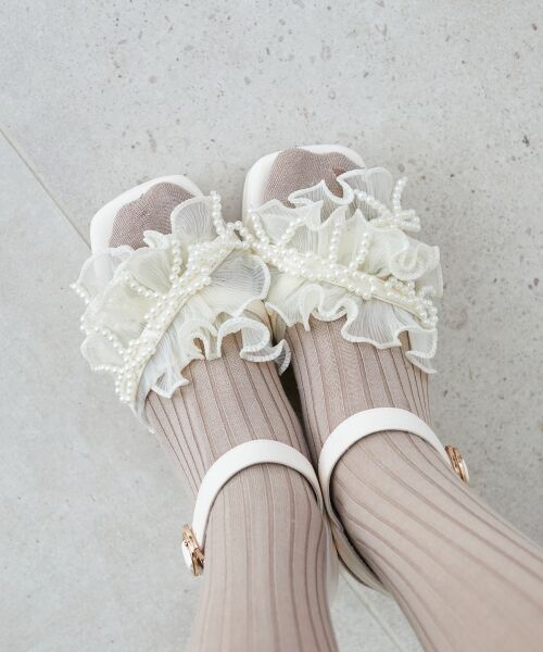 MAJESTIC LEGON / マジェスティックレゴン サンダル | パールリボンフリルボリュームサンダル | 詳細10