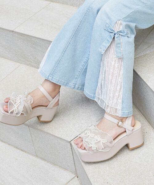 MAJESTIC LEGON / マジェスティックレゴン サンダル | パールリボンフリルボリュームサンダル | 詳細13