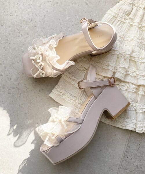 MAJESTIC LEGON / マジェスティックレゴン サンダル | パールリボンフリルボリュームサンダル | 詳細17