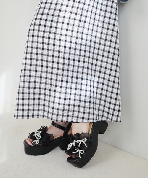 MAJESTIC LEGON / マジェスティックレゴン サンダル | パールリボンフリルボリュームサンダル | 詳細22