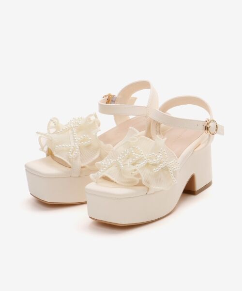 MAJESTIC LEGON / マジェスティックレゴン サンダル | パールリボンフリルボリュームサンダル | 詳細25