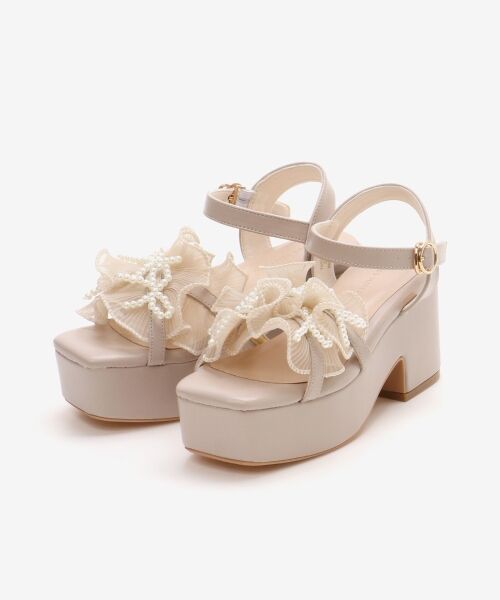 MAJESTIC LEGON / マジェスティックレゴン サンダル | パールリボンフリルボリュームサンダル | 詳細26