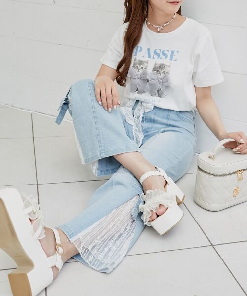 MAJESTIC LEGON / マジェスティックレゴン サンダル | パールリボンフリルボリュームサンダル | 詳細6