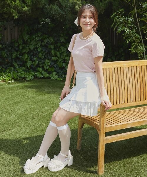 MAJESTIC LEGON / マジェスティックレゴン サンダル | パールリボンフリルボリュームサンダル | 詳細7