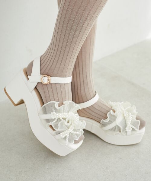 MAJESTIC LEGON / マジェスティックレゴン サンダル | パールリボンフリルボリュームサンダル | 詳細9