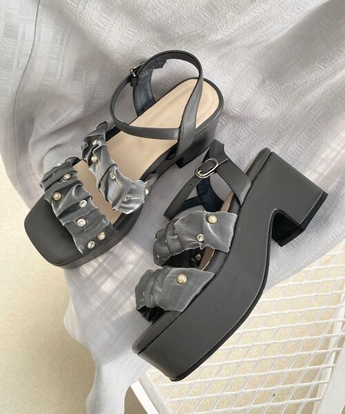 MAJESTIC LEGON / マジェスティックレゴン サンダル | シアービジュー厚底サンダル | 詳細21