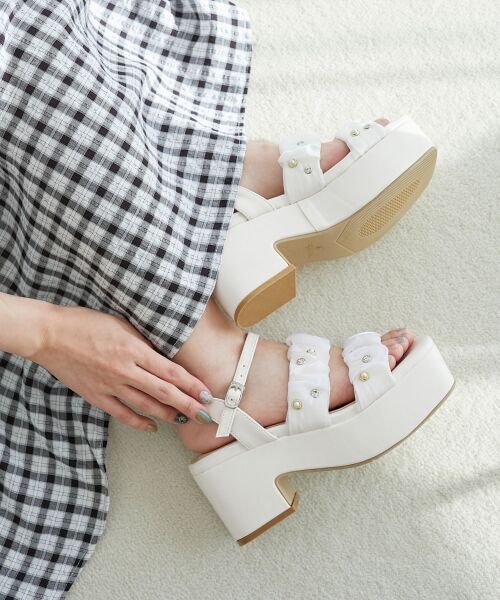 MAJESTIC LEGON / マジェスティックレゴン サンダル | シアービジュー厚底サンダル | 詳細4