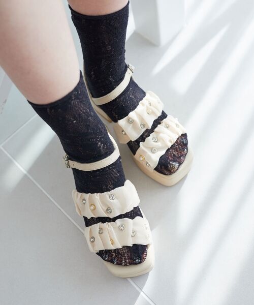 MAJESTIC LEGON / マジェスティックレゴン サンダル | シアービジュー厚底サンダル | 詳細8