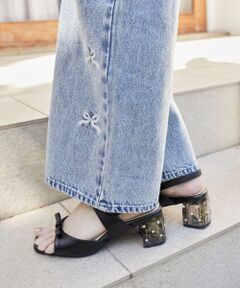 MAJESTIC LEGON / マジェスティックレゴン サンダル | クリアビジューヒールリボンサンダル