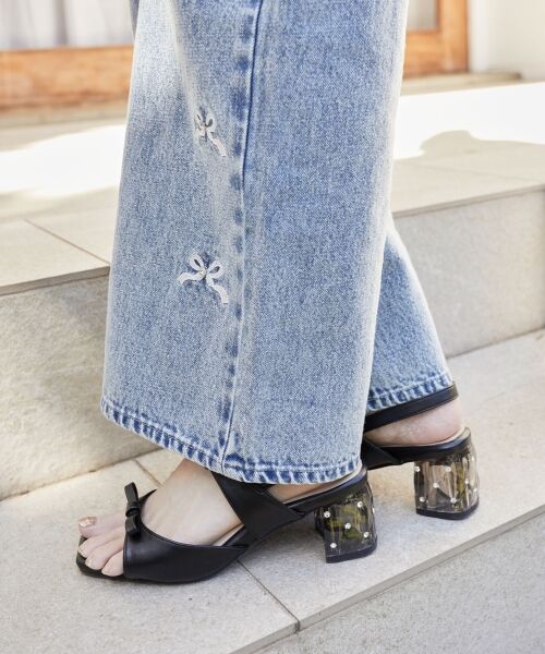 MAJESTIC LEGON / マジェスティックレゴン サンダル | クリアビジューヒールリボンサンダル | 詳細13