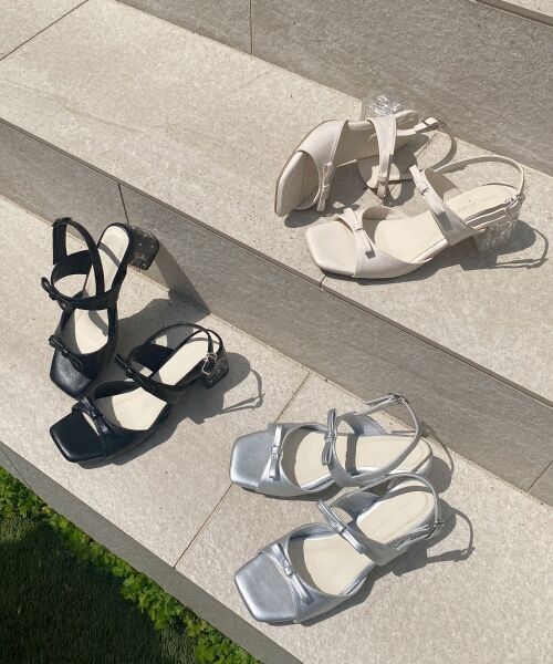 MAJESTIC LEGON / マジェスティックレゴン サンダル | クリアビジューヒールリボンサンダル | 詳細15
