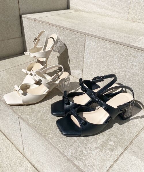 MAJESTIC LEGON / マジェスティックレゴン サンダル | クリアビジューヒールリボンサンダル | 詳細16