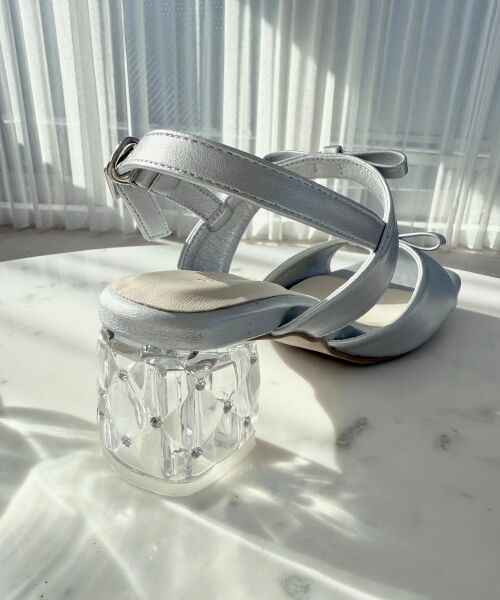 MAJESTIC LEGON / マジェスティックレゴン サンダル | クリアビジューヒールリボンサンダル | 詳細19