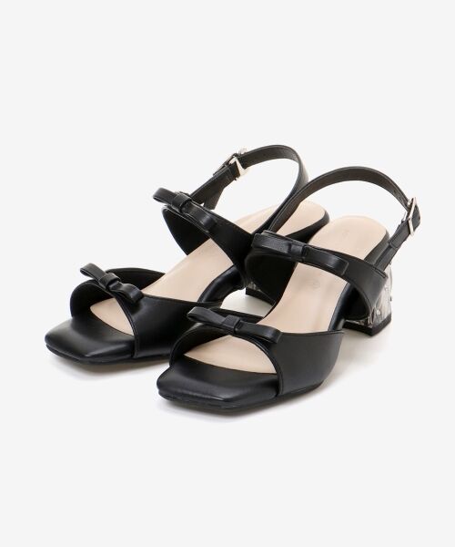 MAJESTIC LEGON / マジェスティックレゴン サンダル | クリアビジューヒールリボンサンダル | 詳細22