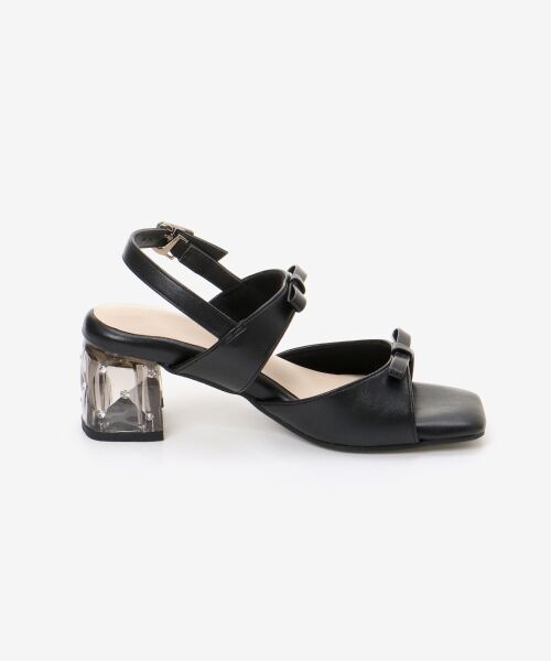 MAJESTIC LEGON / マジェスティックレゴン サンダル | クリアビジューヒールリボンサンダル | 詳細25