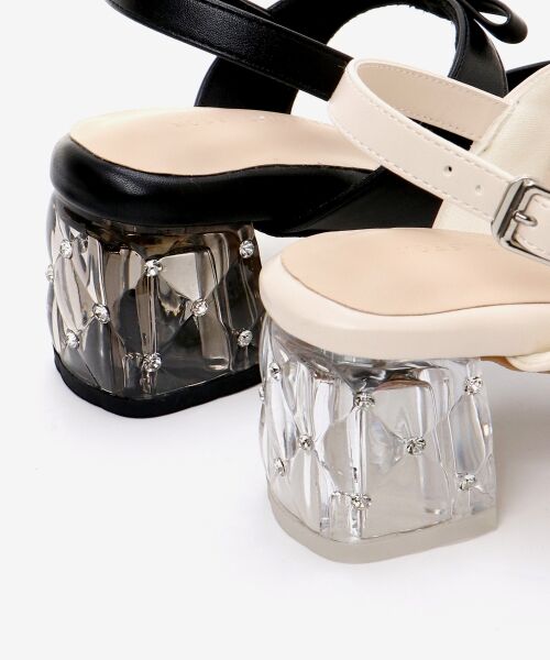 MAJESTIC LEGON / マジェスティックレゴン サンダル | クリアビジューヒールリボンサンダル | 詳細28