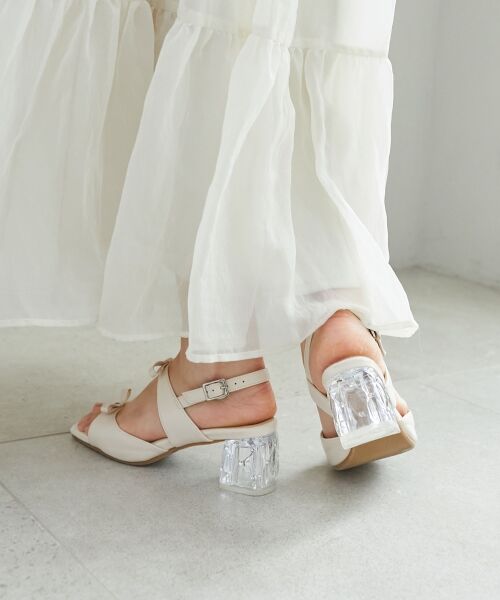 MAJESTIC LEGON / マジェスティックレゴン サンダル | クリアビジューヒールリボンサンダル | 詳細4