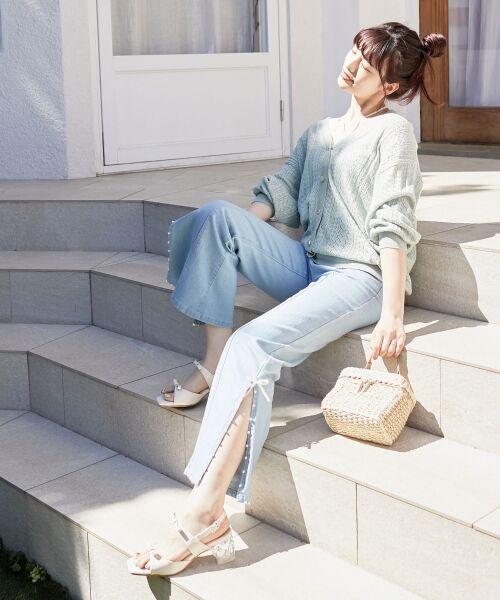 MAJESTIC LEGON / マジェスティックレゴン サンダル | クリアビジューヒールリボンサンダル | 詳細5