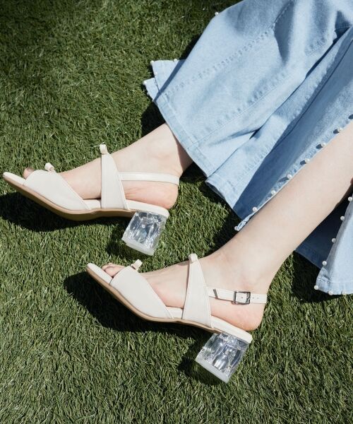MAJESTIC LEGON / マジェスティックレゴン サンダル | クリアビジューヒールリボンサンダル | 詳細6