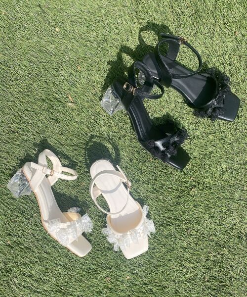 MAJESTIC LEGON / マジェスティックレゴン サンダル | パールクリアヒールリボンサンダル | 詳細11