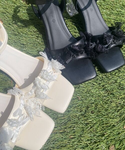 MAJESTIC LEGON / マジェスティックレゴン サンダル | パールクリアヒールリボンサンダル | 詳細12