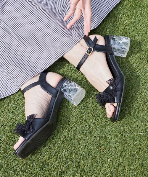 MAJESTIC LEGON / マジェスティックレゴン サンダル | パールクリアヒールリボンサンダル | 詳細2