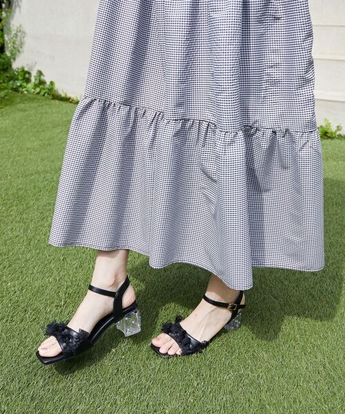 MAJESTIC LEGON / マジェスティックレゴン サンダル | パールクリアヒールリボンサンダル | 詳細3