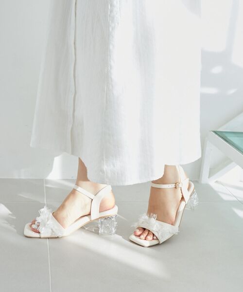 MAJESTIC LEGON / マジェスティックレゴン サンダル | パールクリアヒールリボンサンダル | 詳細5