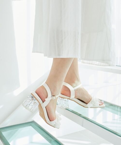 MAJESTIC LEGON / マジェスティックレゴン サンダル | パールクリアヒールリボンサンダル | 詳細7