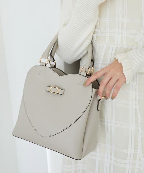 MAJESTIC LEGON/マジェスティックレゴン ハートリボンショルダーバッグ グレージュ FREE MAJESTIC LEGON/マジェスティックレゴン ハートリボンショルダーバッグ グレージュ FREE
