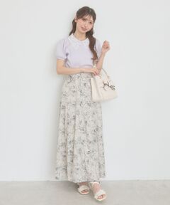 バックレースアップフレアスカート