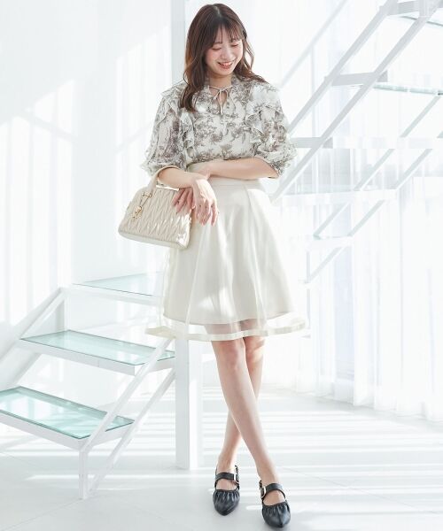 MAJESTIC LEGON/マジェスティックレゴン バックレースアップフレアスカート アイボリー M MAJESTIC LEGON/マジェスティックレゴン バックレースアップフレアスカート アイボリー M