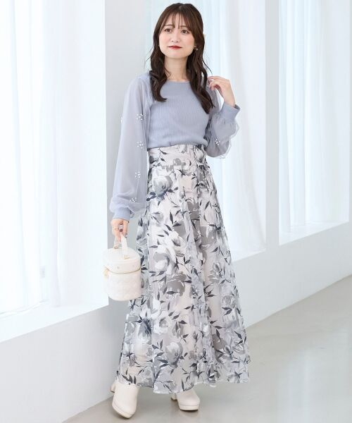 MAJESTIC LEGON / マジェスティックレゴン ロング・マキシ丈スカート | バックレースアップフレアスカート | 詳細11