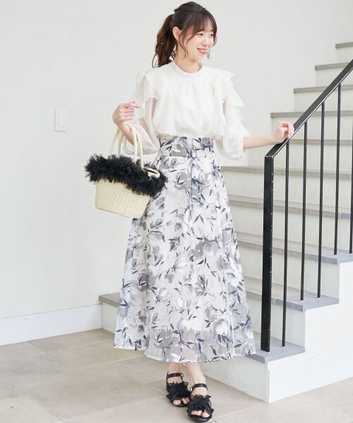 MAJESTIC LEGON / マジェスティックレゴン ロング・マキシ丈スカート | バックレースアップフレアスカート | 詳細14