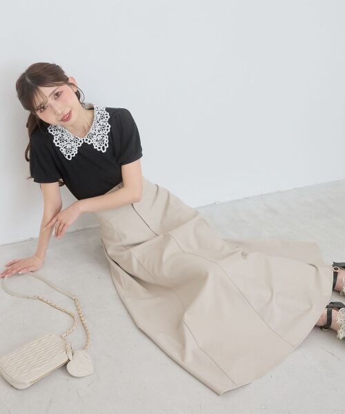 MAJESTIC LEGON / マジェスティックレゴン ロング・マキシ丈スカート | バックレースアップフレアスカート | 詳細7