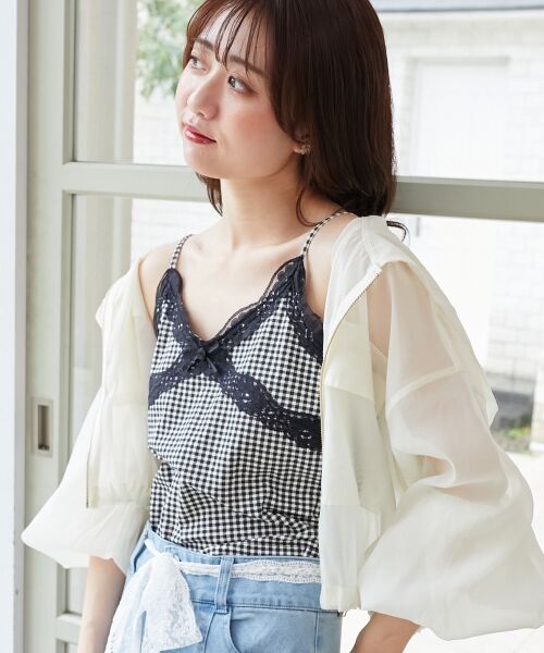 MAJESTIC LEGON / マジェスティックレゴン キャミソール・チューブトップ | カップ付きローズリボンキャミ | 詳細15