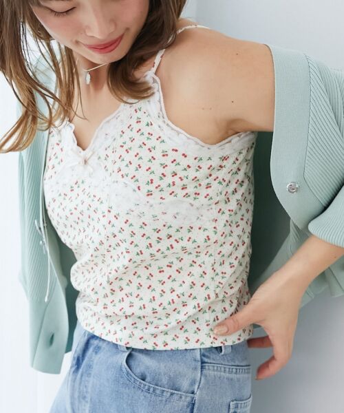 MAJESTIC LEGON / マジェスティックレゴン キャミソール・チューブトップ | カップ付きローズリボンキャミ | 詳細7