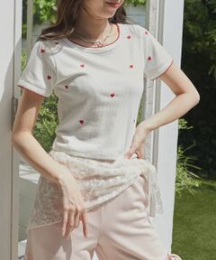 MAJESTIC LEGON / マジェスティックレゴン Tシャツ | ガーリーモチーフエンブロイダリーT