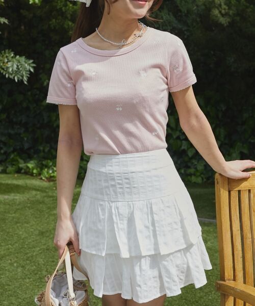 MAJESTIC LEGON / マジェスティックレゴン Tシャツ | ガーリーモチーフエンブロイダリーT | 詳細24