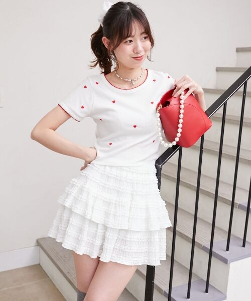 MAJESTIC LEGON / マジェスティックレゴン Tシャツ | ガーリーモチーフエンブロイダリーT | 詳細8