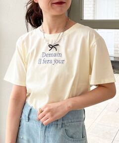 MAJESTIC LEGON / マジェスティックレゴン Tシャツ | パール付きクロップドロゴTシャツ