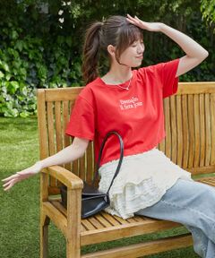 MAJESTIC LEGON / マジェスティックレゴン Tシャツ | パール付きクロップドロゴTシャツ