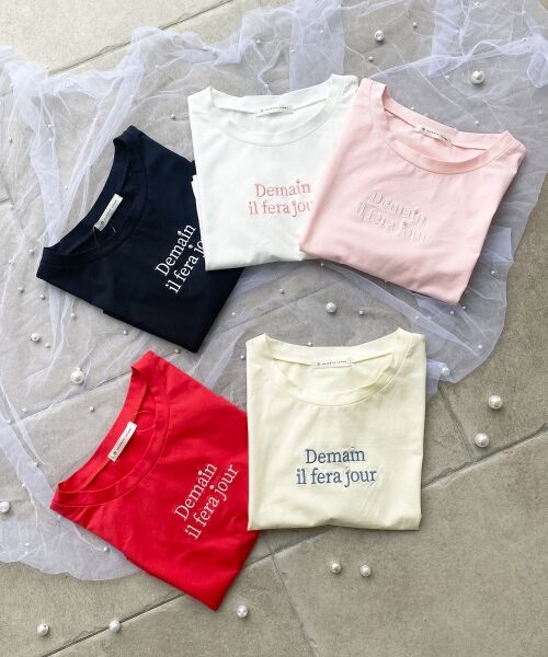 MAJESTIC LEGON / マジェスティックレゴン Tシャツ | パール付きクロップドロゴTシャツ | 詳細1